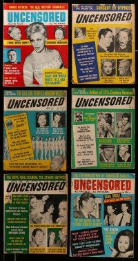 3w152 LOT OF 6 UNCENSORED MAGAZINES '50s-60s Frank Sinatra, Grace Kelly, Kim Novak & more!