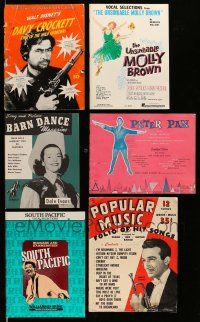 3w153 LOT OF 6 SONG BOOKS '60s Davy Crockett, South Pacific, Peter Pan & more!