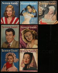 3w142 LOT OF 7 SCREEN GUIDE MAGAZINES '46-47 filled with great movie images & information!