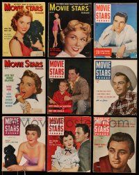 3w130 LOT OF 9 MOVIE STARS PARADE MAGAZINES '40s-50s Alan Ladd, Montgomery Clift, Mitchum & more!