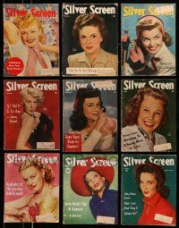 3w127 LOT OF 9 SILVER SCREEN MAGAZINES '40s-50s grown up Shirley Temple, Loretta Young & more!