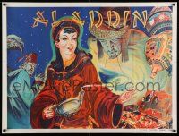 3x100 ALADDIN stage play British quad '30s artwork of female lead with lamp & treasure!