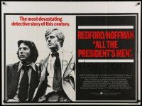 3x105 ALL THE PRESIDENT'S MEN British quad '76 Dustin Hoffman & Redford as Woodward & Bernstein!