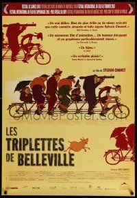 3x027 TRIPLETS OF BELLEVILLE Canadian 1sh '03 Les Triplettes de Bellville, art by Levillain!