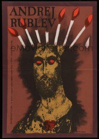 3x139 ANDREI RUBLEV Czech 11x16 R87 Andrei Tarkovsky, different art by Karel Teissig!