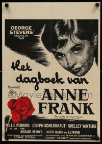 3x044 DIARY OF ANNE FRANK Dutch '59 Millie Perkins as Jewish girl in hiding in World War II!