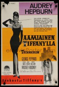 3x009 BREAKFAST AT TIFFANY'S Finnish '62 classic McGinnis art of sexy elegant Audrey Hepburn!