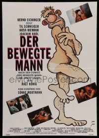 3x035 MAYBE... MAYBE NOT German 17x23 '94 Der Bewegte, wacky artwork of naked guy!