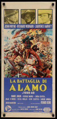 3x275 ALAMO Italian locandina '61 great different art of John Wayne & Richard Widmark!