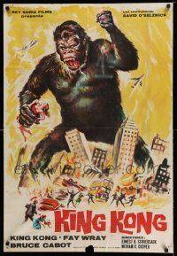 3x017 KING KONG Spanish R65 Fay Wray, Robert Armstrong, great art of giant ape crushing city!