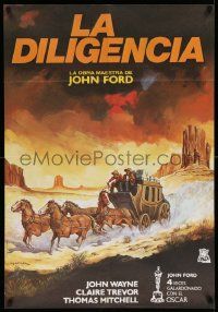 3x019 STAGECOACH Spanish R82 wonderful Mataix art from John Wayne western classic!