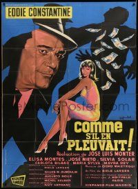 3y654 AS IF IT WERE RAINING French 1p '63 Eddie Constantine, sexy crime art by Guy Gerard Noel!