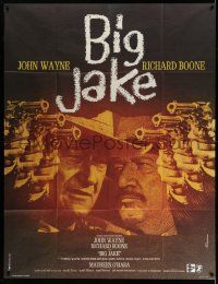 3y675 BIG JAKE French 1p '71 different Ferracci art of John Wayne & Richard Boone with pistols!