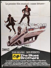 3y682 BLUES BROTHERS French 1p '80 John Belushi & Dan Aykroyd are on a mission from God!