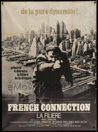 3y753 FRENCH CONNECTION French 1p '71 different image of Gene Hackman over New York City, Friedkin