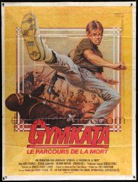 3y769 GYMKATA French 1p '85 great different kung fu combat artwork by Michel Jouin!