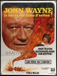 3y776 HELLFIGHTERS French 1p '68 John Wayne as fireman Red Adair, Katharine Ross, different art!