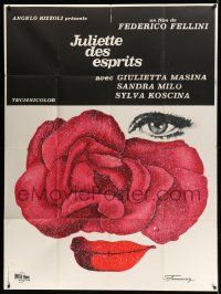 3y802 JULIET OF THE SPIRITS French 1p '65 Federico Fellini, Giulietta Masina, wonderful flower art!