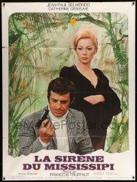 3y860 MISSISSIPPI MERMAID style B French 1p '70 Francois Truffaut, Belmondo & Catherine Deneuve!