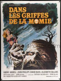 3y865 MUMMY'S SHROUD French 1p '67 Hammer horror, best different monster art by Boris Grinsson!