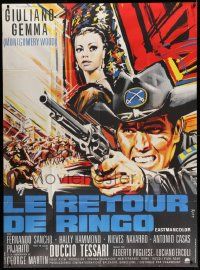 3y914 RETURN OF RINGO French 1p '67 great spaghetti western art of Giuliano Gemma by Roje!