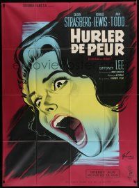 3y928 SCREAM OF FEAR French 1p '61 Hammer, Boris Grinsson art of terrified Susan Strasberg!