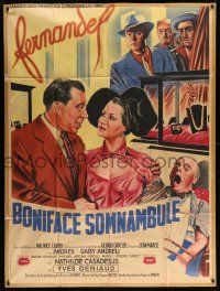 3y941 SLEEPWALKER French 1p '51 Boniface somnambule, great artwork of Fernandel & co-stars!