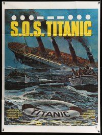 3y923 S.O.S. TITANIC French 1p '79 best different art of lifeboats fleeing legendary sinking ship!