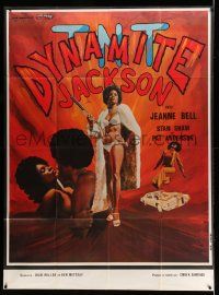 3y972 TNT JACKSON French 1p '74 different montage of sexy black hit woman Dynamite Jackson!