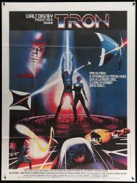 3y980 TRON French 1p '82 Walt Disney sci-fi, Jeff Bridges in a computer, cool special effects!
