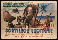 3y618 SORTILEGE EXOTIQUE French 2p '42 travel documentary about native people, Jean Colin art!