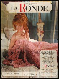 3y610 LA RONDE French 4p '64 best image of naked Jane Fonda in bed, directed by Roger Vadim!