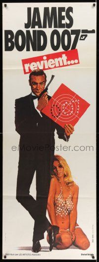 3y639 VIVA JAMES BOND French door panel '70 art of Sean Connery with sexy babe in skimpy outfit!