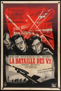 3y627 MISSILES FROM HELL French 32x47 '59 different Allard art of Michael Rennie, Battle of the V-1