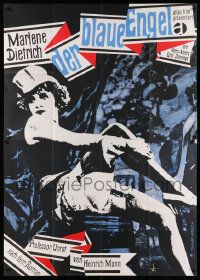 3y344 BLUE ANGEL German 2p R63 von Sternberg, classic art of Marlene Dietrich holding her leg!
