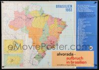 3y365 ALVORADA - BRAZIL'S CHANGING FACE German 33x47 '62 cool map of South America!