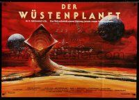 3y393 DUNE German 33x47 '84 David Lynch sci-fi epic, different sandworm artwork by John Berkey!