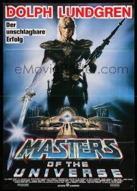 3y424 MASTERS OF THE UNIVERSE German 33x47 '87 different Casaro art of Dolph Lundgren as He-Man!