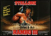 3y445 RAMBO III German 33x47 '88 best different art of Sylvester Stallone by Renato Casaro!