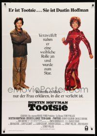 3y462 TOOTSIE German 33x47 '83 full-length Dustin Hoffman in drag and as himself!