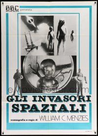 3y262 INVADERS FROM MARS Italian 1p R76 classic, different images of monsters from outer space!