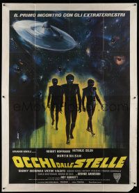 3y164 EYES BEHIND THE STARS Italian 2p '78 Mario Gariazzo's Occhi Dalle Stelle, Avelli alien art!