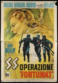 3y168 FORTUNATE Italian 2p '61 different Longi art of Bourvil & Michele Morgan hiding from Nazis!