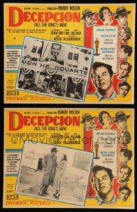 3y478 ALL THE KING'S MEN 8 Mexican LCs '50 Broderick Crawford as Louisiana Governor Huey Long!