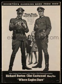 3y047 WHERE EAGLES DARE pressbook '68 great image of Clint Eastwood & Richard Burton as Nazis!