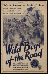 3y049 WILD BOYS OF THE ROAD pressbook '33 Frankie Darro, William Wellman Depression era classic!