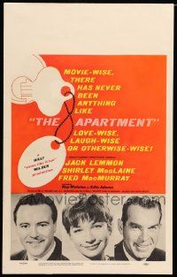 3y071 APARTMENT WC '60 Jack Lemmon, Shirley MacLaine, Fred MacMurray, directed by Billy Wilder!