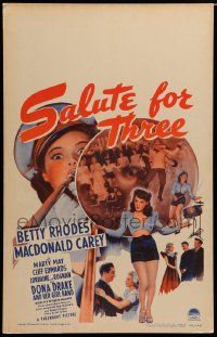3y119 SALUTE FOR THREE WC '43 sexy Betty Rhodes, Dona Drake and Her Girl Band!