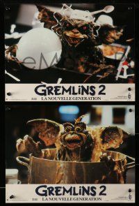 3y641 GREMLINS 2 8 French LCs '90 wonderful different images of Gizmo & wacky monsters!
