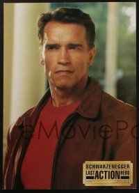 3y340 LAST ACTION HERO set of 2 German LCs '93 c/u of Arnold Schwarzenegger in both scenes!